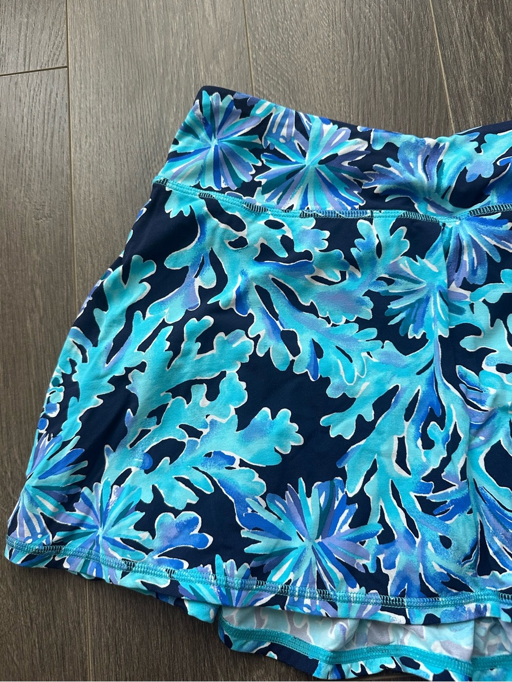 Lilly Pulitzer Turquoise Floral Luxletic Skirt/Skort - Picture 3 of 6